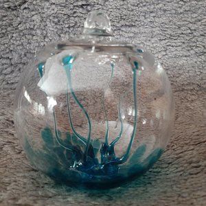 Hanging Glass Ball 4" Diameter Aqua Tree Witch Ball (1) WB17